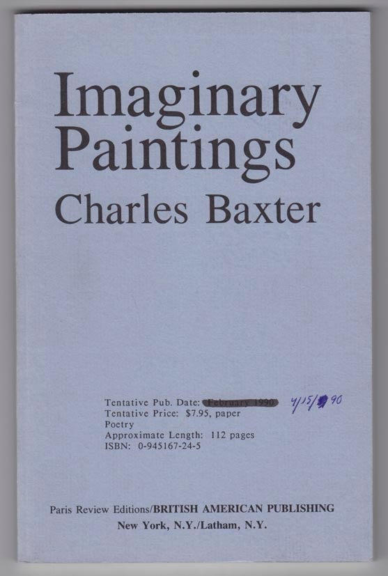 Item #101683 Imaginary Paintings. Charles BAXTER.