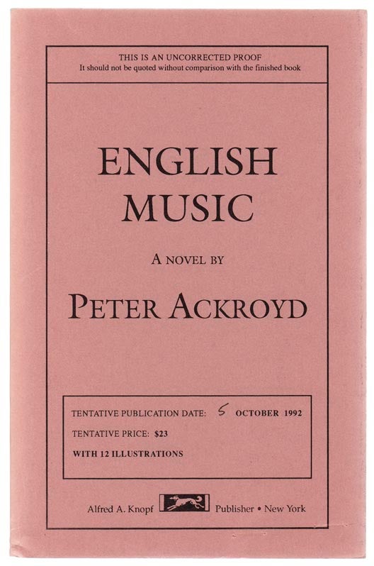 Item #102792 English Music. Peter ACKROYD.