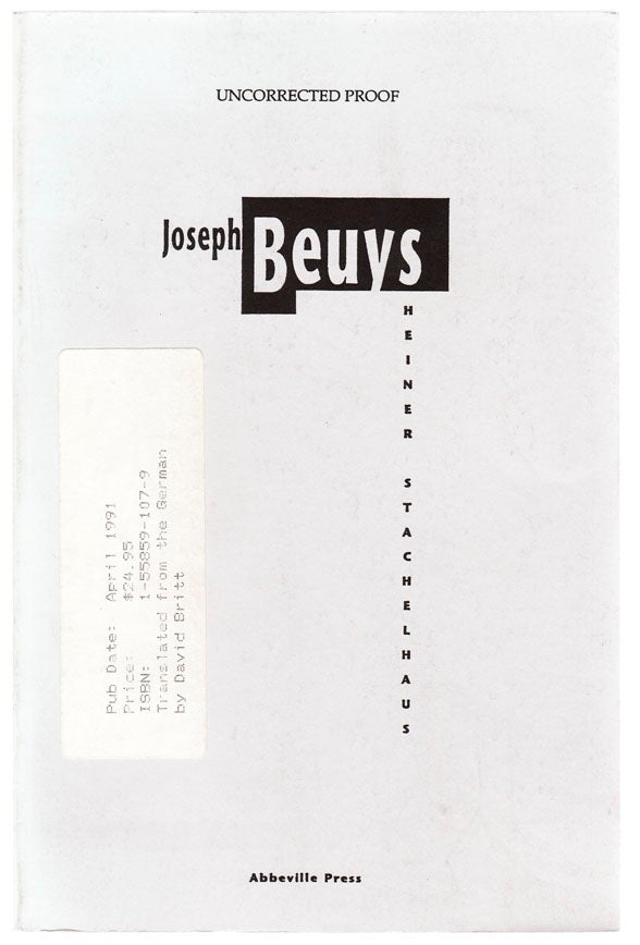 Item #102846 Joseph Beuys. Heiner STACHELHAUS, Joseph Beuys.