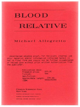 Item #103066 Blood Relative. Michael ALLEGRETTO