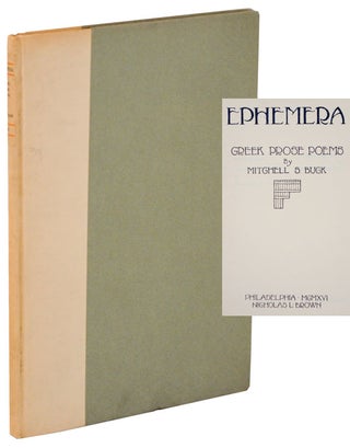 Item #107274 Ephemera: Greek Prose Poems. Mitchell S. BUCK