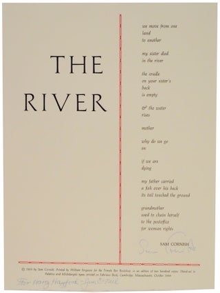 Item #111523 The River (Signed Broadside). Sam CORNISH