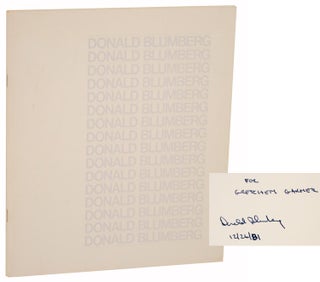 Item #111797 Donald Blumberg (Signed First Edition). Donald BLUMBERG