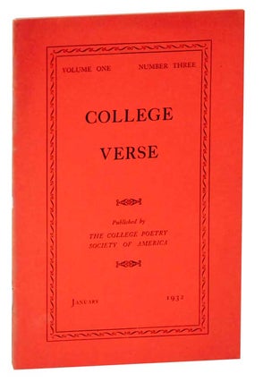 Item #118560 College Verse Volume One Number Three. Eda Lou WALTON, Donald Wandrei