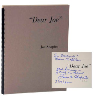 Item #122308 'Dear Joe" (Signed First Edition). Joseph SHAPIRO