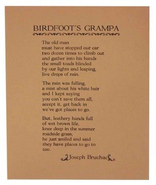 Item #127351 Birdfoot's Grampa. Joseph BRUCHAC