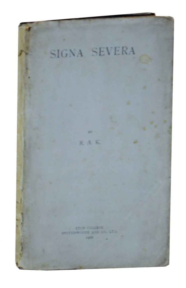 Item #127352 Signa Severa. Ronald A. - KNOX, R A. K.