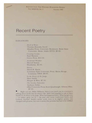 Item #128678 Recent Poetry. Fred CHAPPELL