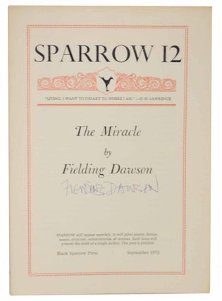 Item #129921 The Miracle (Signed First Edition). Fielding DAWSON