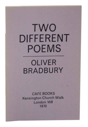 Item #130079 Two Different Poems. Oliver BRADBURY