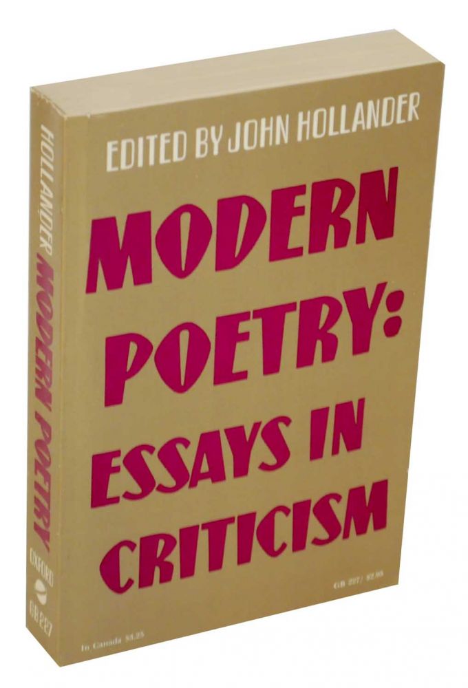 Item #130203 Modern Poetry: Essays in Criticism. John HOLLANDER.