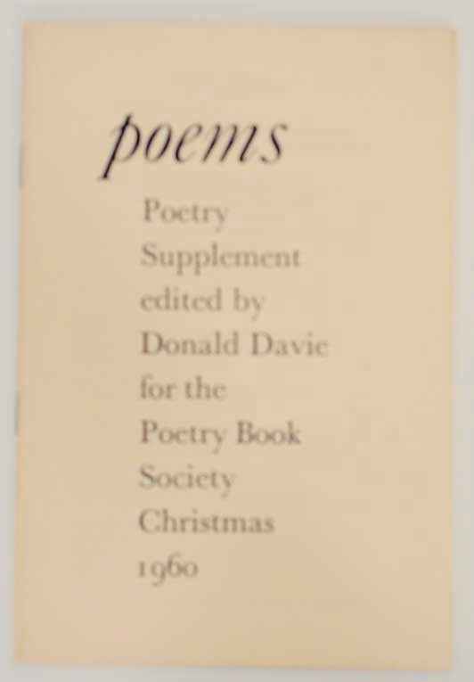 Item #130705 Poems: Poetry Supplement. Donald DAVIE, William Stafford Padraic Fallon, Thomas Kinsella, Robert Lowell, Laurence Clark, Charles Tomlinson.