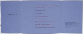 Poetry, language, thought (Signed Broadside)