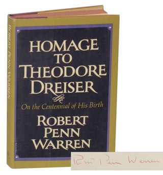 Item #137176 Homage to Theodore Dreiser: On the Centennial of His Birth (Signed First...