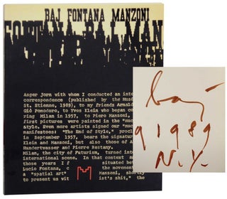 Item #138083 Baj Fontana Manzoni (Signed First Edition). Enrico BAJ, Lucio Fontana, Jan van...