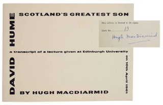 Item #140111 David Hume Scotland's Greatest Son: A Transcript of a Lecture Given at...