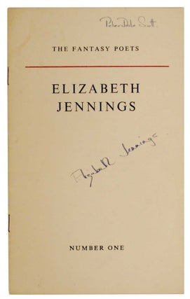 Item #140360 Fantasy Poets Number One. Elizabeth JENNINGS