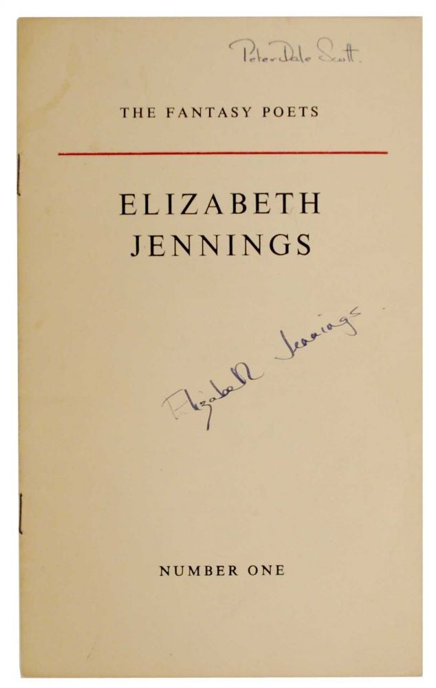 Item #140360 Fantasy Poets Number One. Elizabeth JENNINGS.