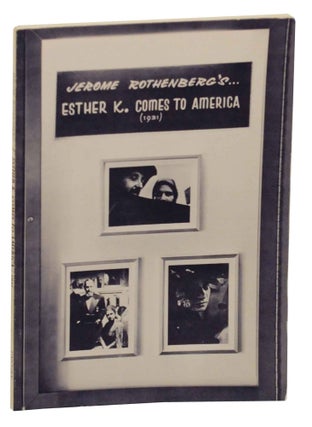 Item #140382 Esther K. Comes to America 1931. Jerome ROTHENBERG
