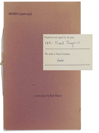Item #141060 Auden (1907-1973) (Signed Limited Edition). Karl SHAPIRO