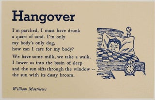 Item #141216 Hangover. William MATTHEWS