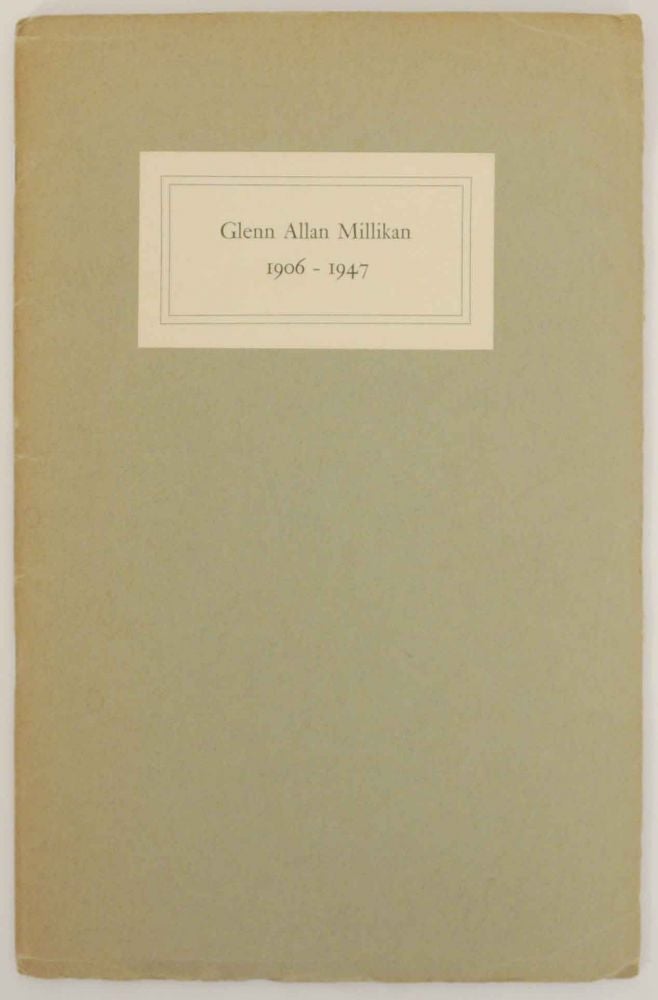 Item #141938 Glenn Allan Millikan 1906-1947. Glenn Allan MILLIKAN.