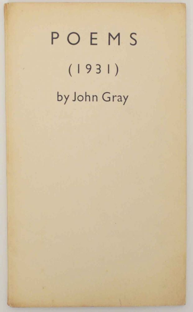 Item #142003 Poems (1931). John GRAY.