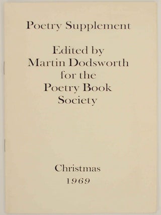 Item #143234 Poetry Supplement Christmas 1969. Martin DODSWORTH, Donald Davie - Barry Cole,...