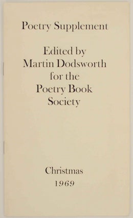 Item #143234 Poetry Supplement Christmas 1969. Martin DODSWORTH, Donald Davie - Barry Cole,...