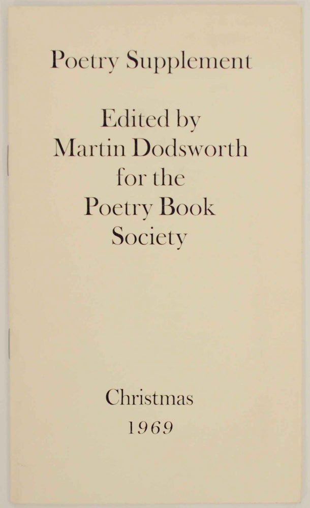 Item #143234 Poetry Supplement Christmas 1969. Martin DODSWORTH, Donald Davie - Barry Cole, David Holbrook, Ian Hamilton, Geoffrey Grigson, Gavin Eward, Douglas Dunn, Alan Ross.