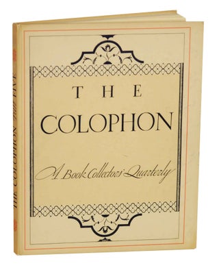 The Colophon, A Book Collector's Quarterly Part Five (5) with Drypoint - Hilltop