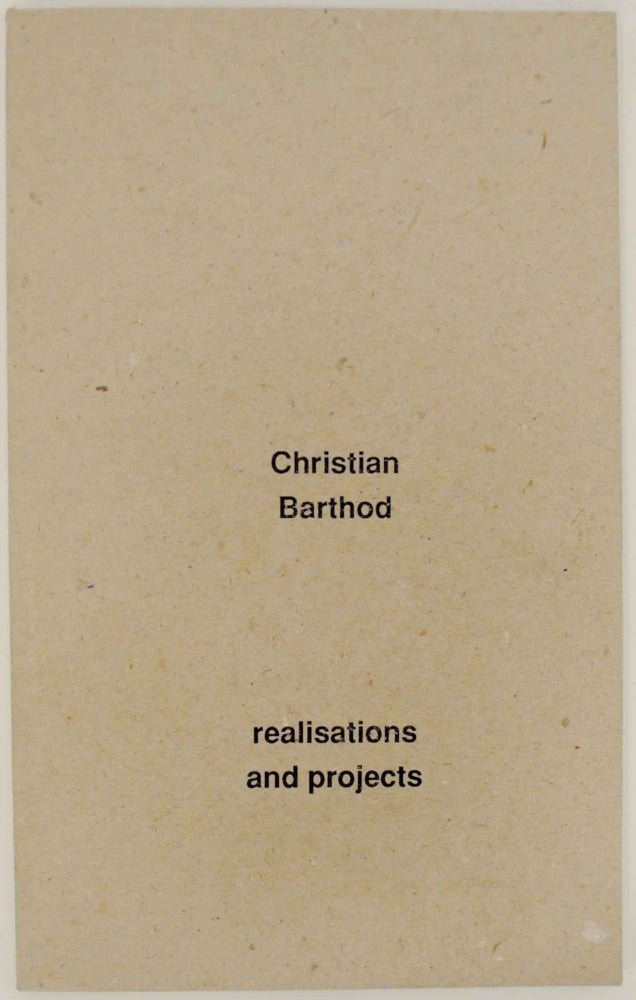 Item #144798 Realisations and Projects. Christian BARTHOD.