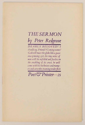 Item #145057 The Sermon. Peter REDGROVE