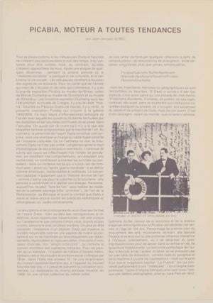 Item #145764 Picabia, Moteur A Toutes Tendances. Francis PICABIA, Jean-Jacques Lebel