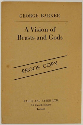 Item #147028 A Vision of Beasts of Gods. George BARKER