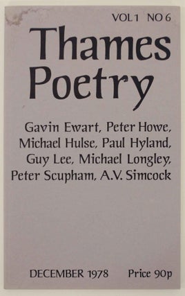 Item #147161 Thames Poetry Vol I No. 6 December 1978. A. A CLEARY
