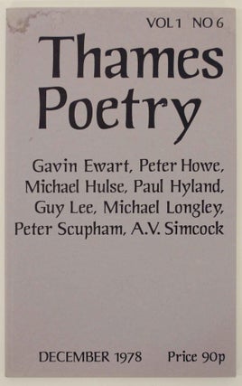 Item #147161 Thames Poetry Vol I No. 6 December 1978. A. A. CLEARY
