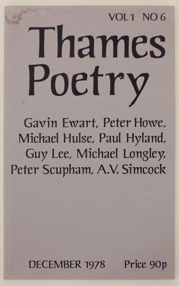 Item #147161 Thames Poetry Vol I No. 6 December 1978. A. A. CLEARY.