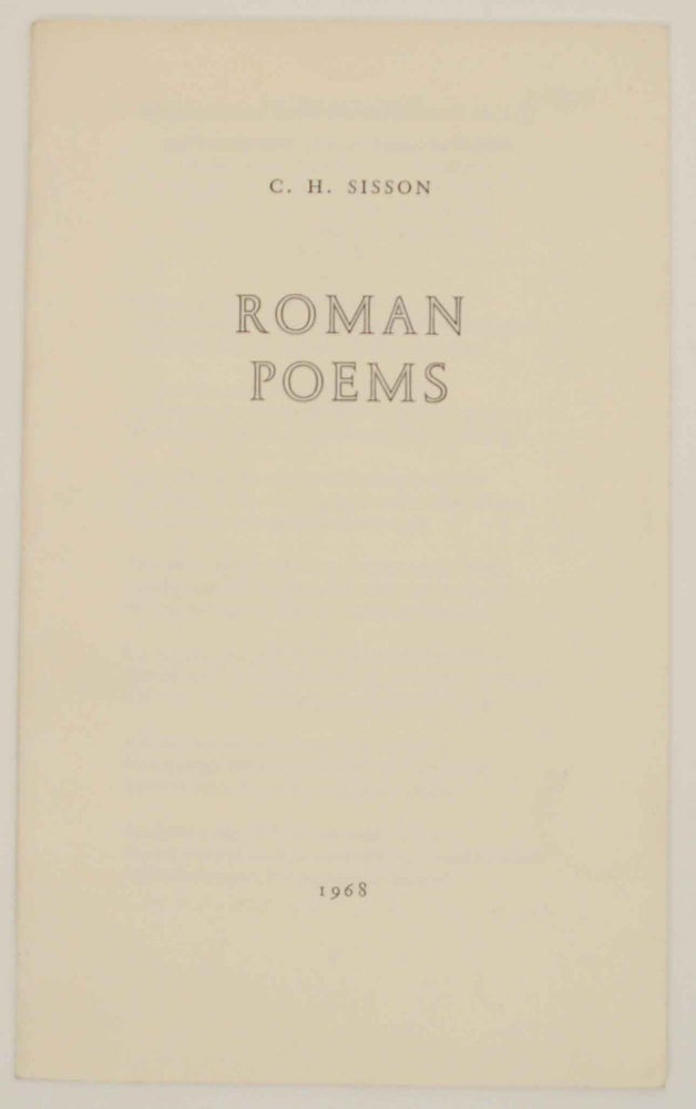 Item #147984 Roman Poets. C. H. SISSON.