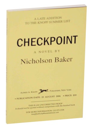 Item #148377 Checkpoint (Uncorrected Proof). Nicholson BAKER