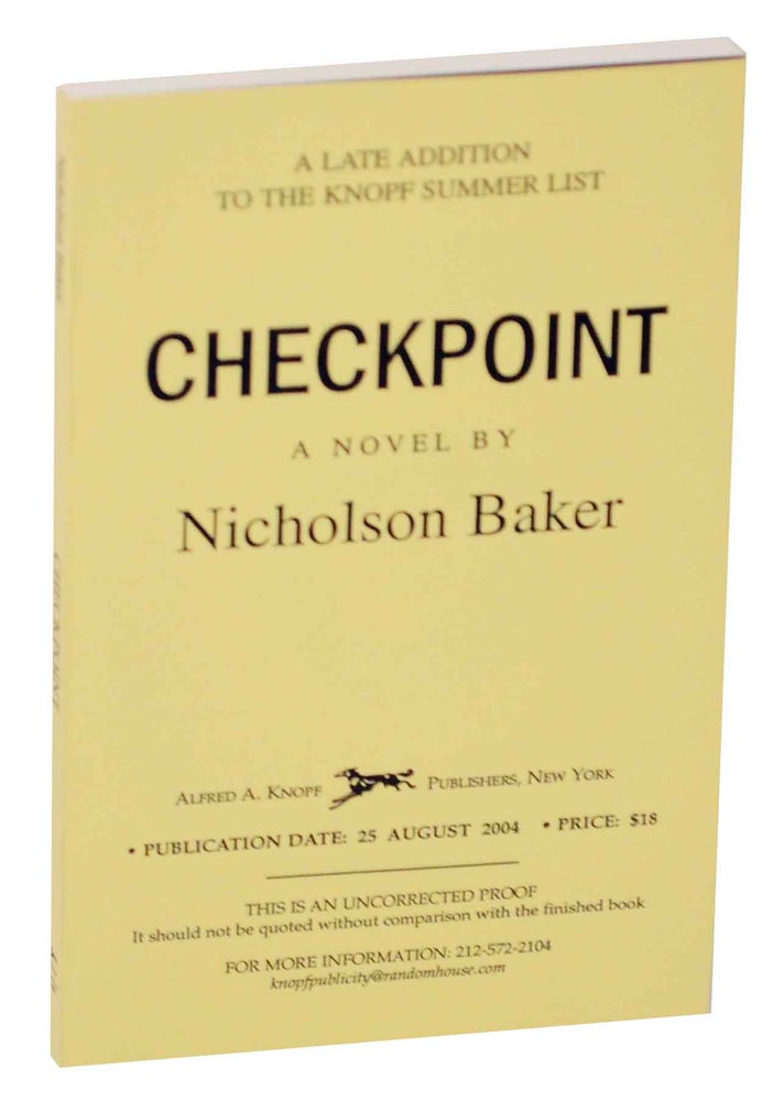 Item #148377 Checkpoint (Uncorrected Proof). Nicholson BAKER.