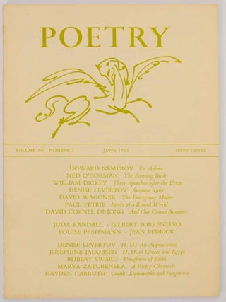 Item #153028 Poetry Magazine, Vol. 100 Number 3, June 1962. Henry RAGO, William Dickey...