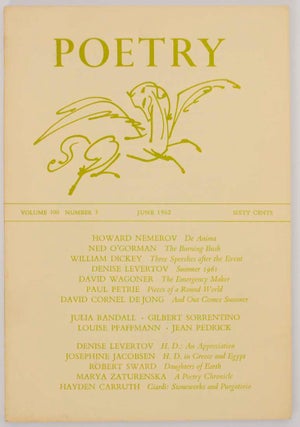 Item #153028 Poetry Magazine, Vol. 100 Number 3, June 1962. Henry RAGO, William Dickey...