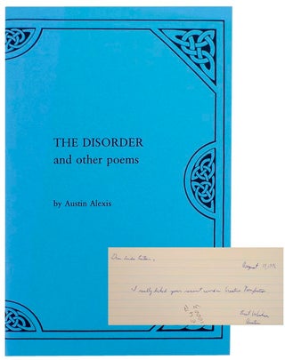 Item #154945 The Disorder and Other Poems. Austin ALEXIS