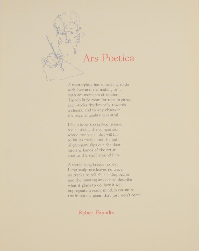 Item #156055 Ars Poetica. Robert BRANDT.