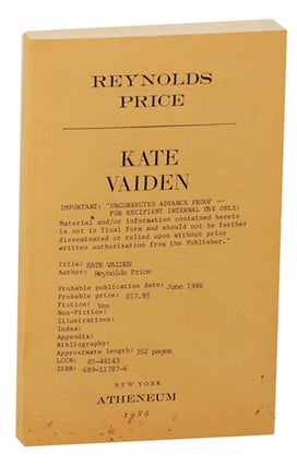 Item #157795 Kate Vaiden (Uncorrected Proof). Reynolds PRICE