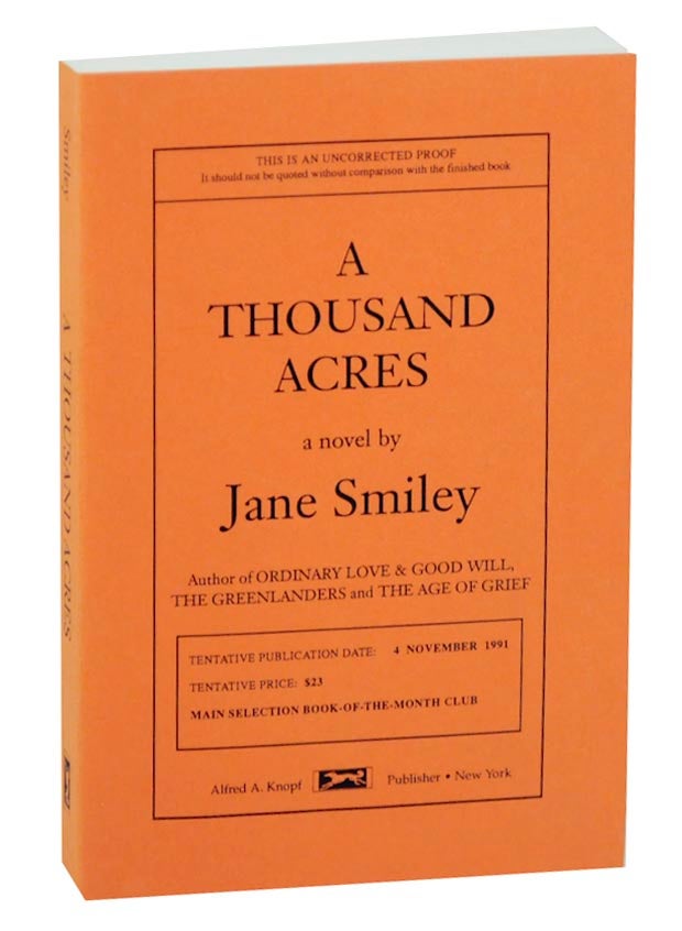 Item #157799 A Thousand Acres. Jane SMILEY.
