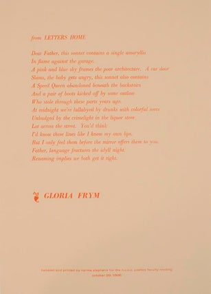 Item #161767 from Letters Home. Gloria FRYM