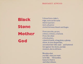 Item #163684 Black Stone Mother God. Margaret ATWOOD