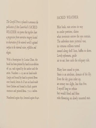 Sacred Weather (Prospectus)